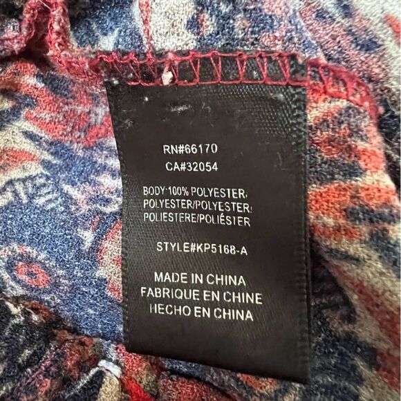 Anthropologie Cartonnier Boho Pants Pull On Ikat Print Red Multi Size XS - Picture 7 of 11